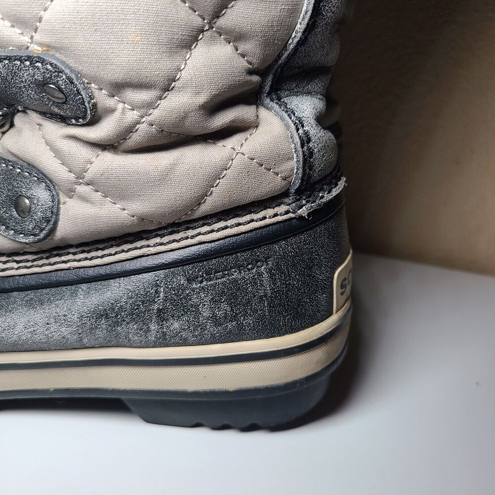 Sorel Tofino Disressed Gray Lace Up Waterproof Winter Snow Boots Women's Size 7 - Picture 16 of 16
